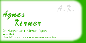 agnes kirner business card